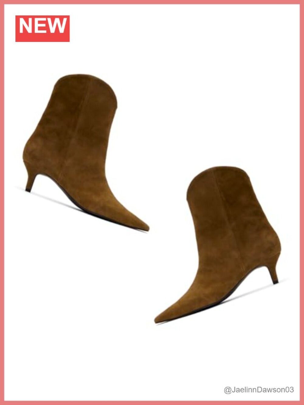 Suede Kitten Heel Western Ankle Booties Pointed Toe Slip On Cowboy Boots